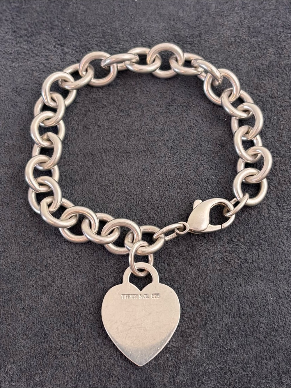 Tiffany & Co. Sterling silver Engravable Heart Tag Bracelet 6-6.5"